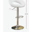 Ensemble de 2 chaises tabouret en similicuir blanc à base pivotante en PVC