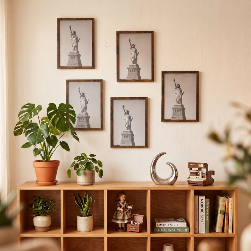 Dark Walnut Picture Frame - Set of 5
