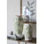 Vase à fleurs en céramique blanche avec motif floral vert