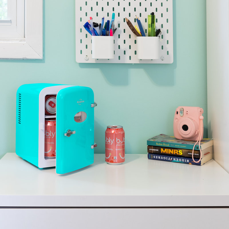 Koolatron 4.2 Qt. Countertop Portable Mini Fridge Retro Style, Teal