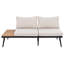 Canapé modulaire beige avec bois et - Housses de coussin pour sièges d'extérieur en fer thermolaqué -