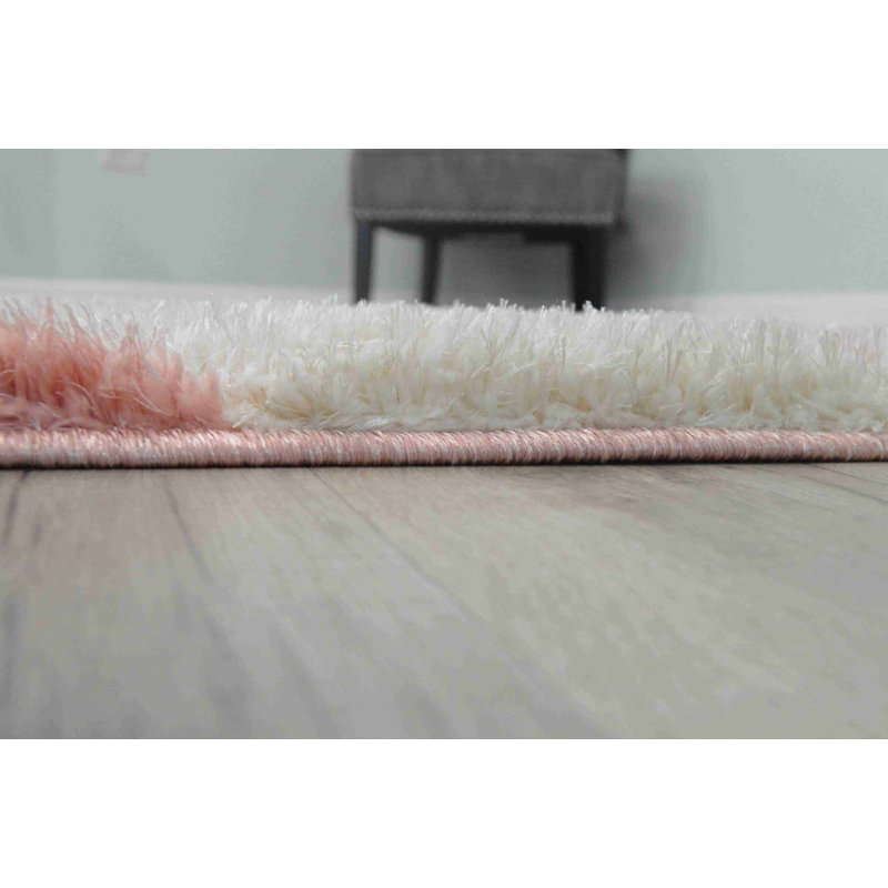 Modern Arriola Shag Abstract Geometric Rug For Living Room Bedroom, Rectangle 3'11" x 5'3"