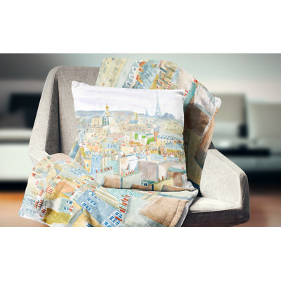 City of Paris - Landscape Printed Throw Pillow