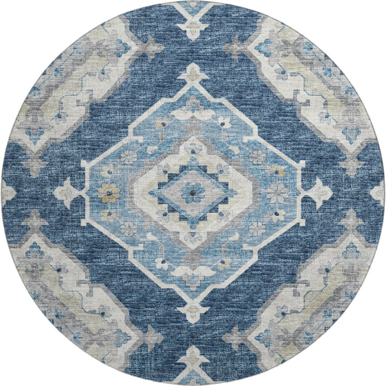 Premium Machine Washable Andreau AMF91 Blue Rug