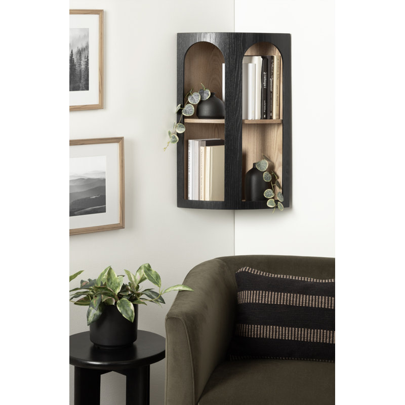 Armoire de coin en bois, Noir, noir, noir, noir
