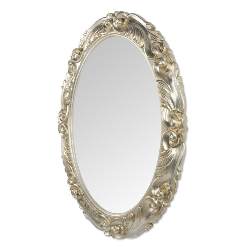 Clowers Flat Wall Mirror, Silver Antique