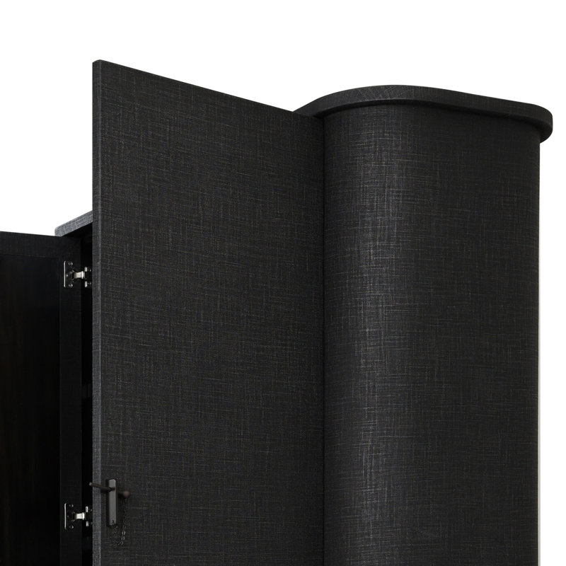 Berlin Cabinet-Black Linen, Black Linen