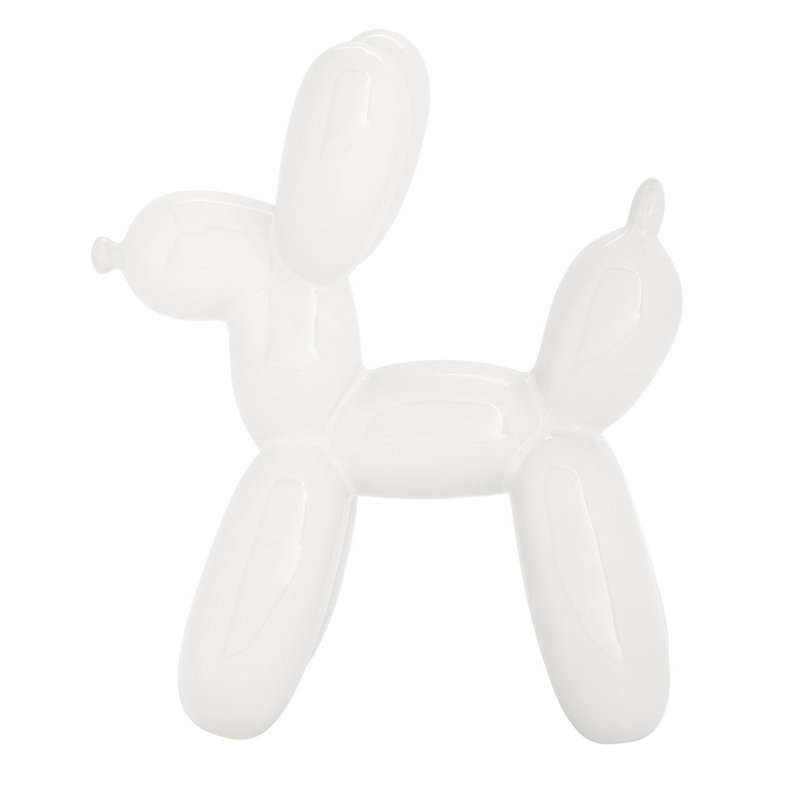 Parker 8" White Ceramic Balloon Dog Sculpture