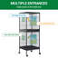 55" Large Parrot Bird Cage with Wooden Perches, Double Stackable Metal Cage with Pull Out Tray Standing Birdcage Bird Aviary Indoor with Multi Door Design for a Canary Finch