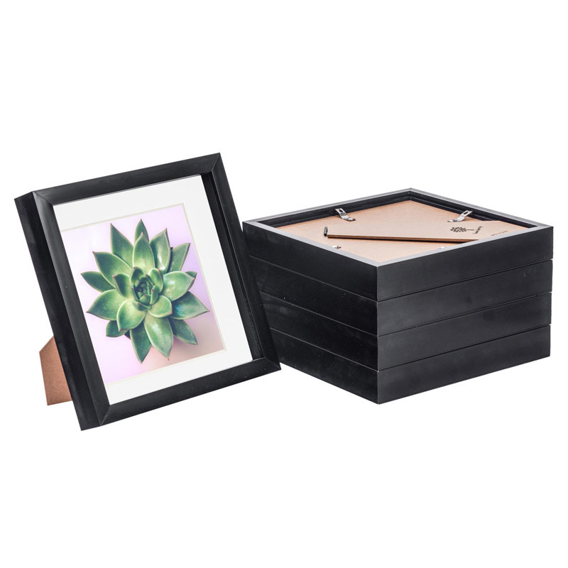 Nicola Spring - 3D Box Photo Frames - Mount, 22.5cm H x 22.5cm W x 3.5cm D, Black/White