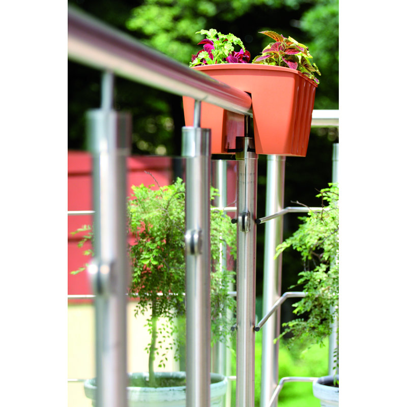 Railing Planter, Terracotta, 20.5cm H x 59cm W x 29cm D
