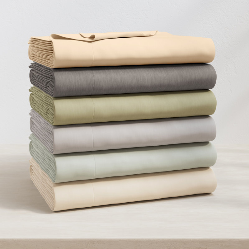 Ultra-Soft Cotton Heathered Melange Jersey Knit Sheet Set, Twin / Twin XL with 1 Pillowcase, Heathered Aqua