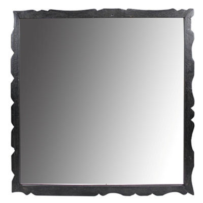 Miroir carré, bois récupéré