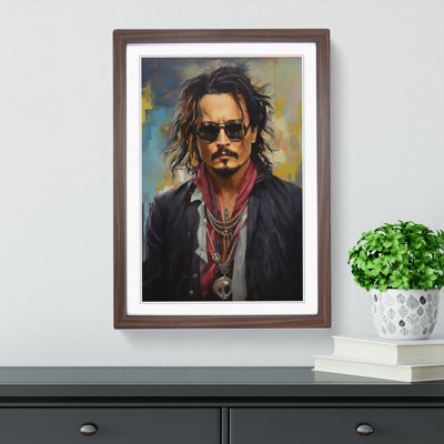 Johnny Depp Hard Edge Painting - Framed Print