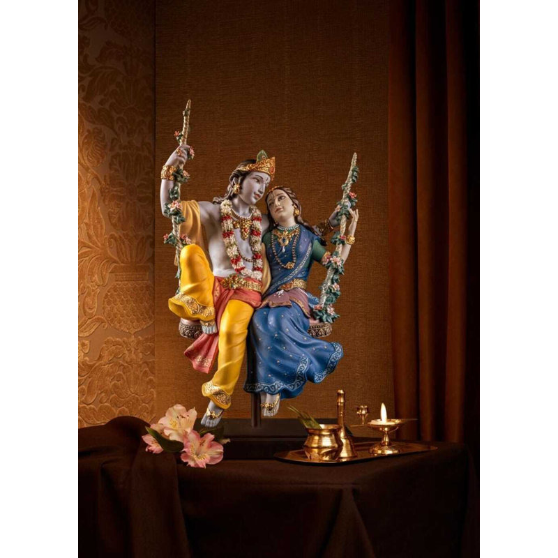 Radha Krishna On A Swing