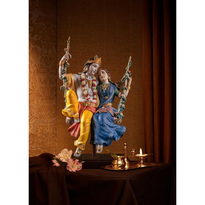 Radha Krishna sur une balançoire