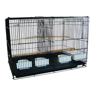 16'' Steel Flat Top Breeder Bird Cage with Perch