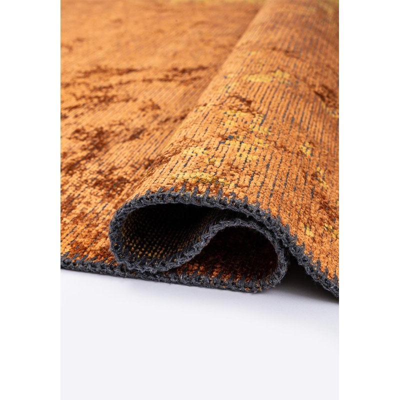Rapture Abstract Area Rug in Orange, Rectangle 9'10" x 14'