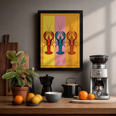Lobster Trio Pop Art - Framed Print