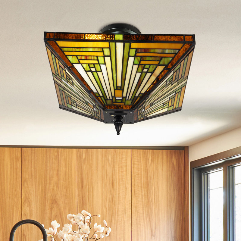 Plafonnier semi-encastré 13,8 po 2 lumières
