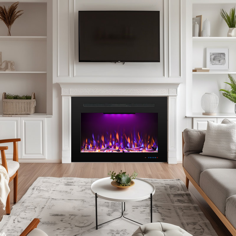 Abdualeem Electric Fireplace Insert with 5120 BTU, 27.56" H x 39.8" W x 8" D