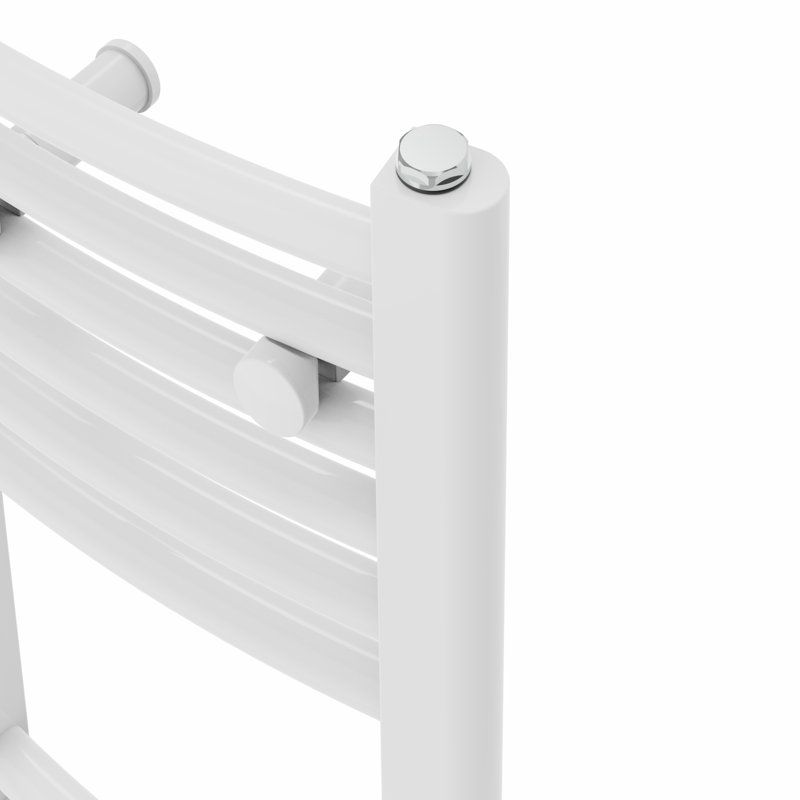 Cioffred Curved Towel Rail Heated Towel Rails, 180cm H x 40cm W x 4.5cm D, White