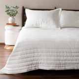 French Linen Channel Stitch Quilt & Sham Set - King/Cal King - Matcha
