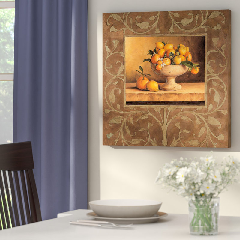 « oranges et citrons », reproduction d’art sur toile, H 37 po x l 37 po x P 1,5 po, Toile tendue