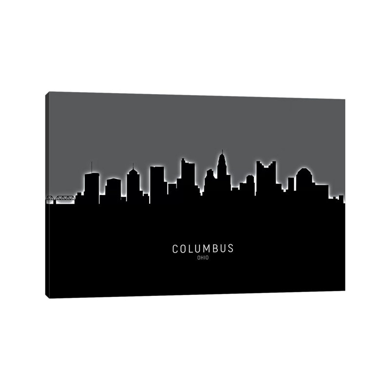 Columbus Ohio Skyline by Michael Tompsett - 1 Piece Wrapped Canvas Wall Art, 66.04 cm H x 45.72 cm W x 1.91 cm D