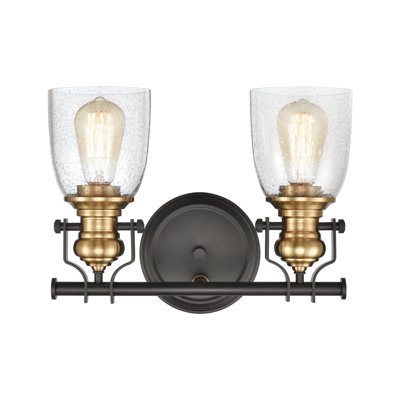Éclairage pour salle de bain à 2 lumières de 14 po de large Chadwick - Bronze huilé