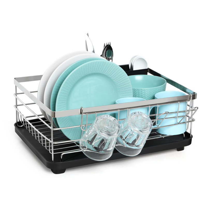 One Layer Removable Stainless Steel Utensil Rack Drainage Rack, Black