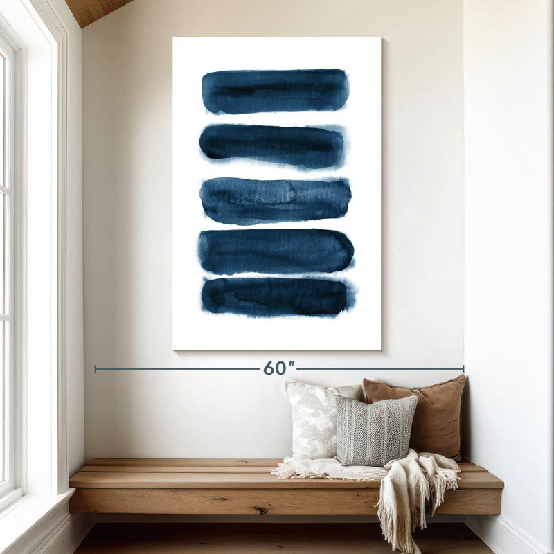 Avery coups de pinceau aquarelle bleu marine, H 51 po x l 34 po