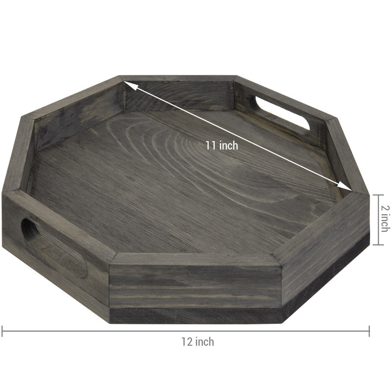 30.5cm Vintage Octagon Ottoman/Coffee Tray, Grey
