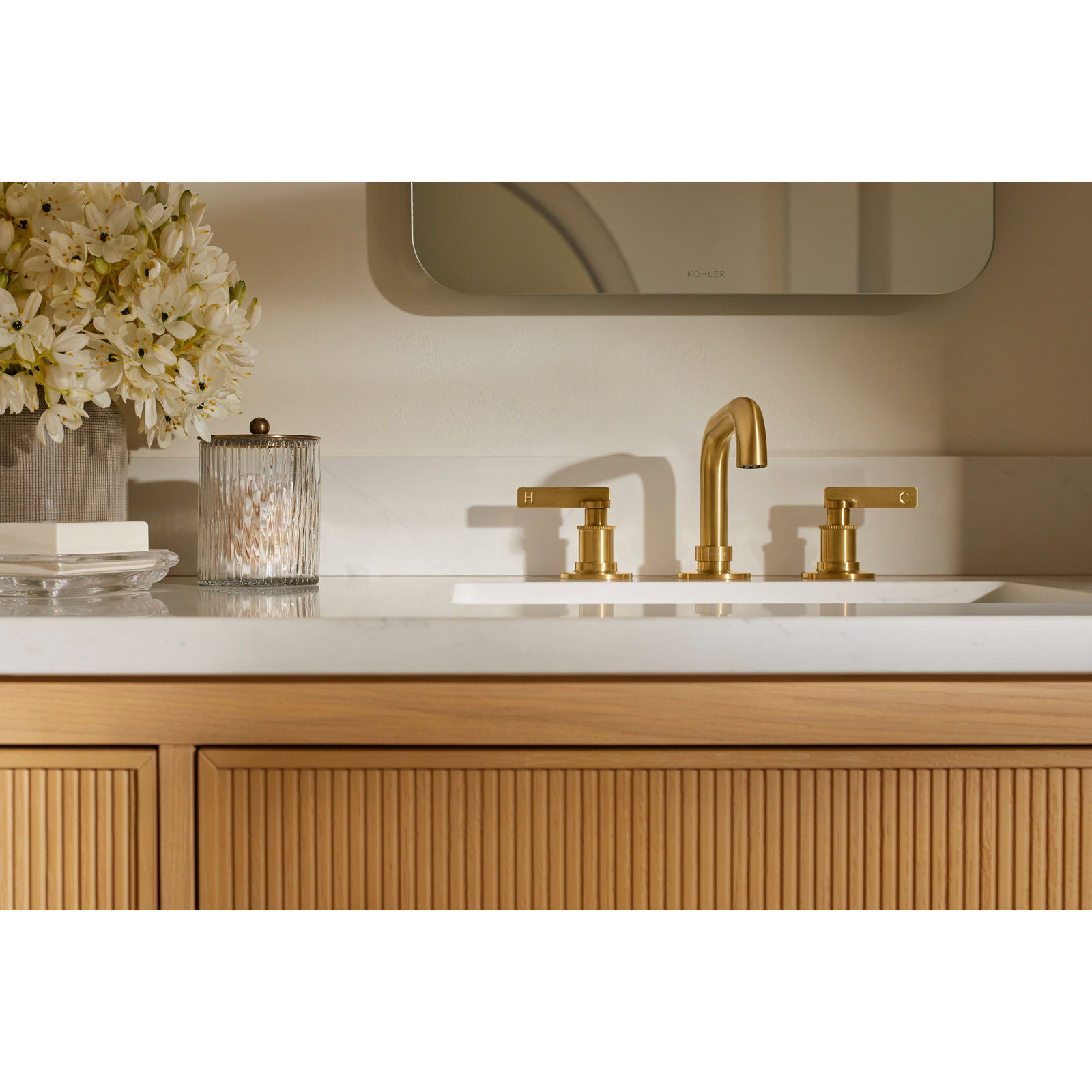 Castia Widespread Bathroom Faucet - 0.5 GPM, Vibrant Brushed Nickel