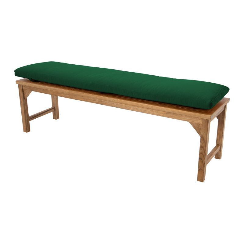 Banc de jardin en teck Velay, H 18 po x l 72 po x P 15,25 po, Vert forêt