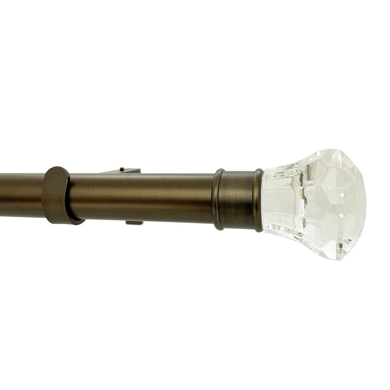 Butterworth Single Curtain Rod, 3" H x 120" W x 6" D, Brushed Gold