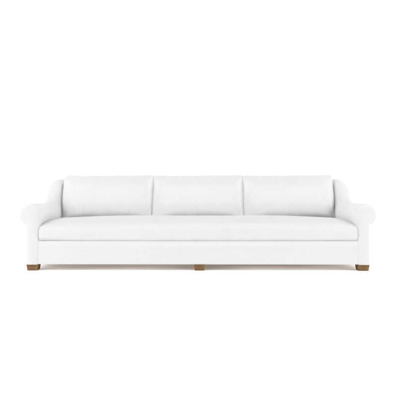 Canapé Thompson, Velours moelleux huître, H 32 po x l 120 po x P 46 po, Patiné