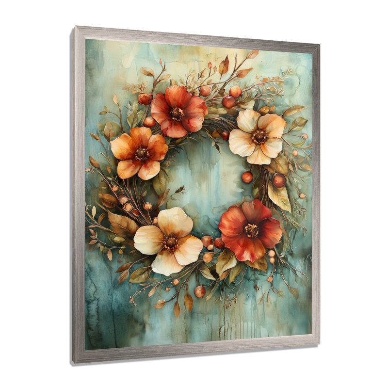 Garner - Floral Canvas Art Print, Argent, H 40 po x l 30 po, Reproduction encadrée sans passe-partout