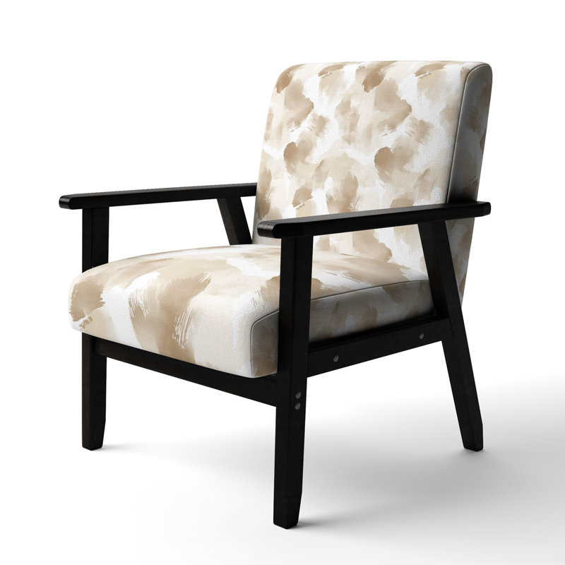 Chaise d'appoint Coastal - Fauteuil Sand Whisper, Accoudoirs carrés noirs