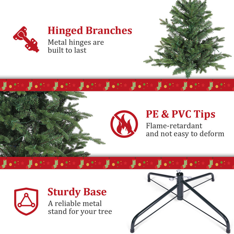 6ft Lighted Artificial Spruce Christmas Tree