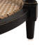 Table ronde en bois avec 2 tablettes de canne