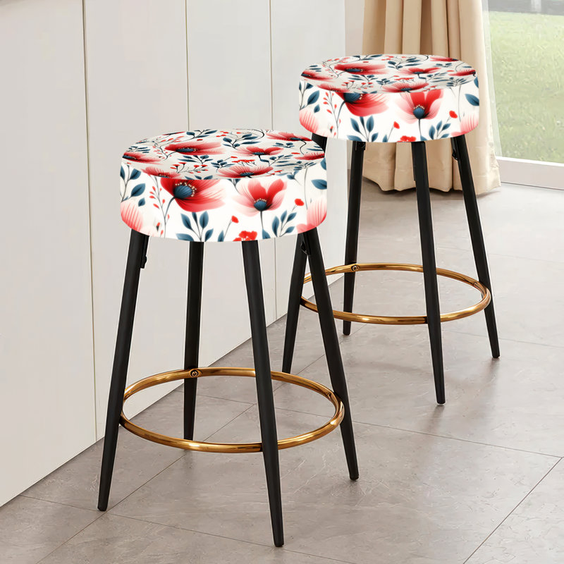Ensemble de 2 tabourets de bar Red Coastal Elegance