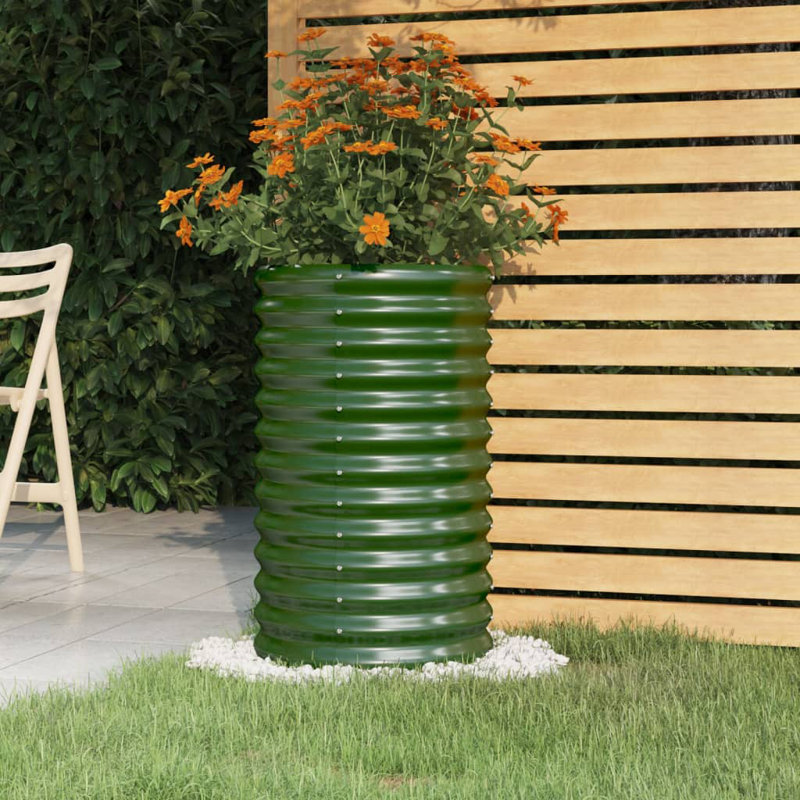 Garden Raised Bed Powder-coated Steel, 26.77" H x 15.75" W x 15.75" D, Green