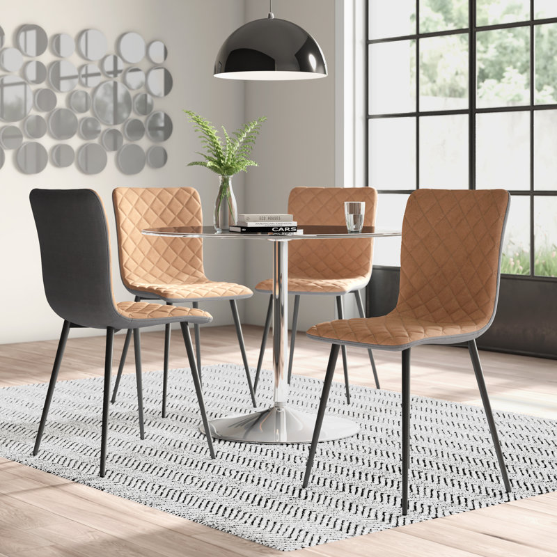 Candelaria 48cm H Metal Side Chair in Beige, Beige