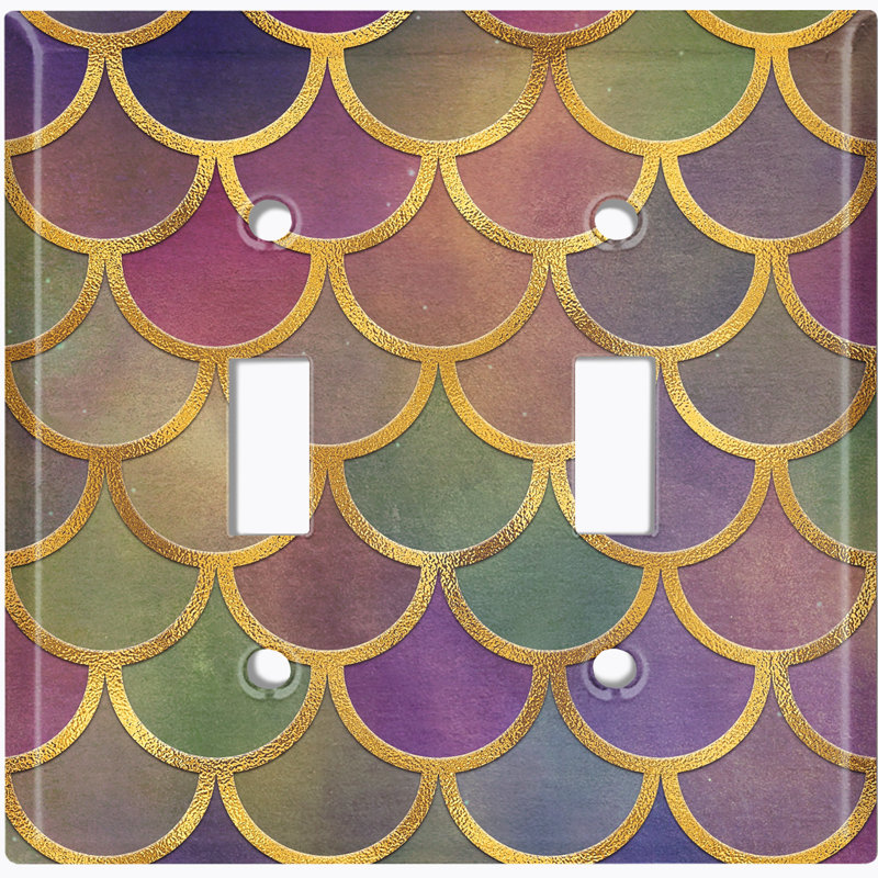 Plaque murale interrupteur à bascule Mermaid, Mauve/vert