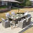 Moda 70 In. X 39 In. X 27 In. Rectangular Wicker Outdoor Gas Fire Pits Dining Setx