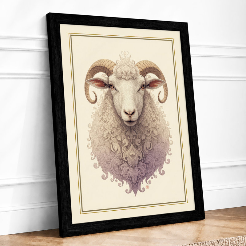 Ornamental Sheep Eclectic - Print, Black, A3 - 42.0 x 29.7 cm