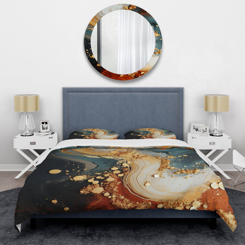 Ensemble de housse de couette White White, Housse de couette pour grand lit et 2 taies décor