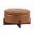 Nookara Round Storage Ottoman with Reversible Wooden Lid, Faux Leather Tufted Upholstery and Hidden Storage
