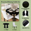 Ensemble 5 pièces de table à manger ronde moderne, table de salle à manger en panneau de fibres à densité moyenne de 43 po avec plateau et 4 chaises rembourrées en bois massif avec coussins pour la salle à manger, la cuisine, le salon-1407000074-1407000075